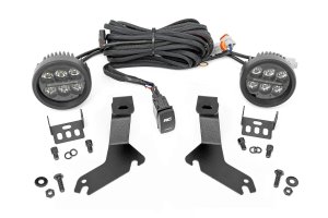 Chevrolet Silverado 1500 LED Light Kit - Ditch Mount - Rough Country - Series Round | 3.5 Inch | Amber DRL - Black - '99-'06
